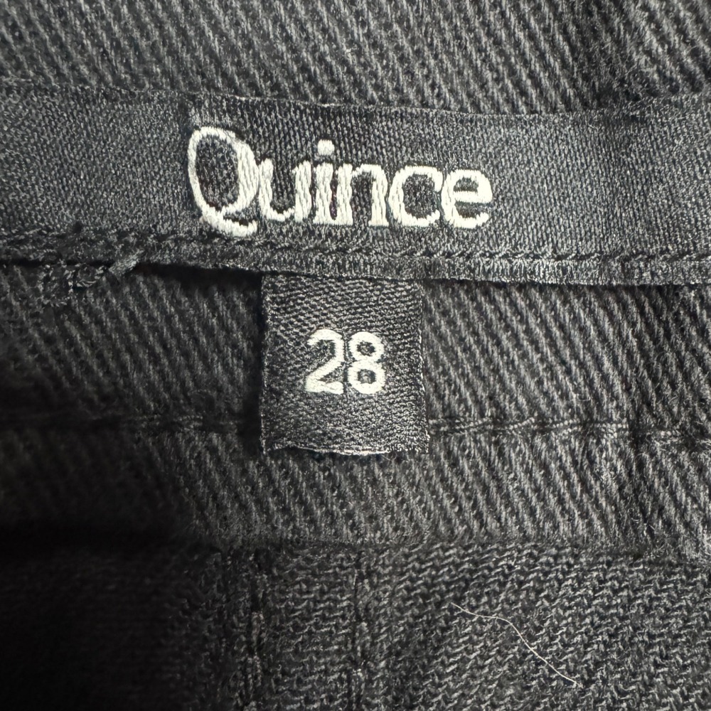 Quince Women's Black Crop Pants 28 High Rise Wide Leg Utility Pockets Casual - Picture 5 of 9